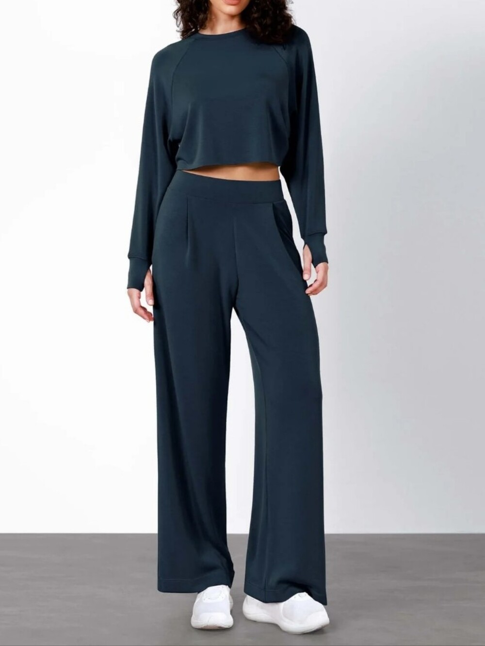 Modal Soft High Waist Wide Leg Lounge Relaxed Pants with Pockets